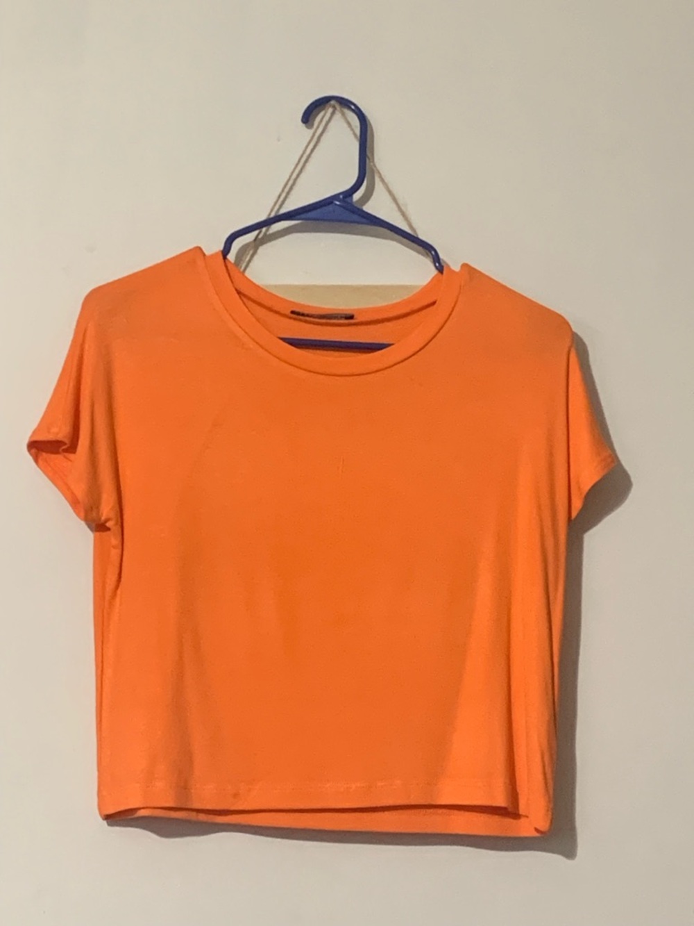 Zara Bright Orange Cropped Tee